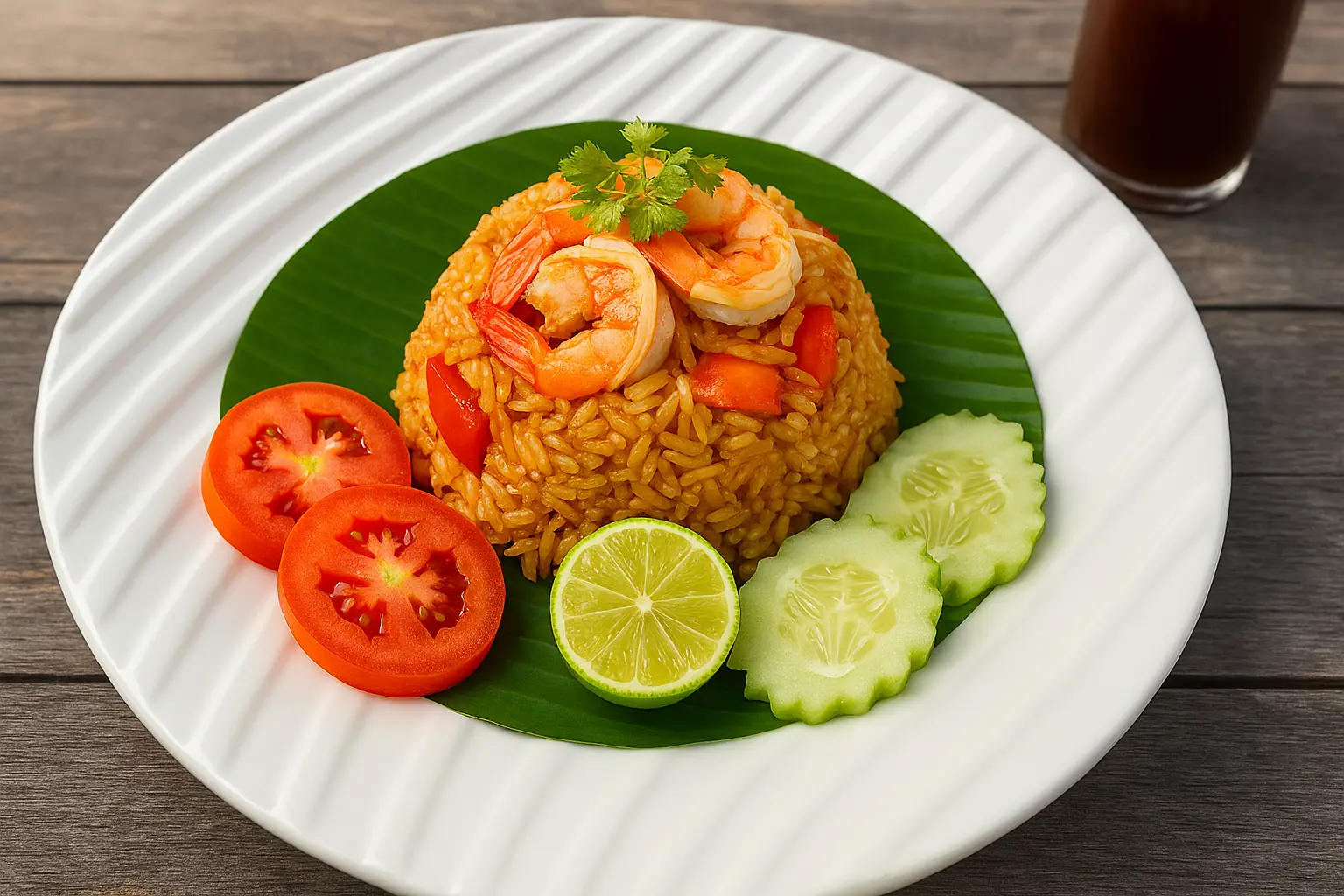 Tossing shrimp fried rice in a carbon steel wok